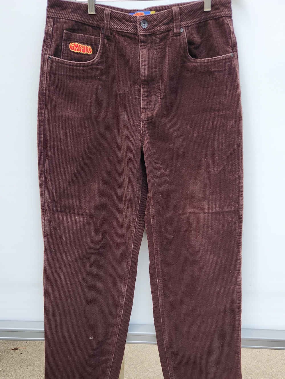 Men's Corduroy Pants in Wine — Casual Straight Fit